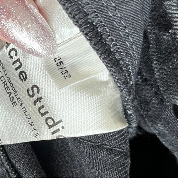 Acne Studios Row Black Crease Cropped Jeans - Picture 5 of 10
